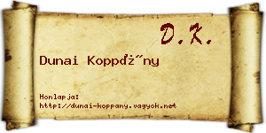 Dunai Koppány névjegykártya
